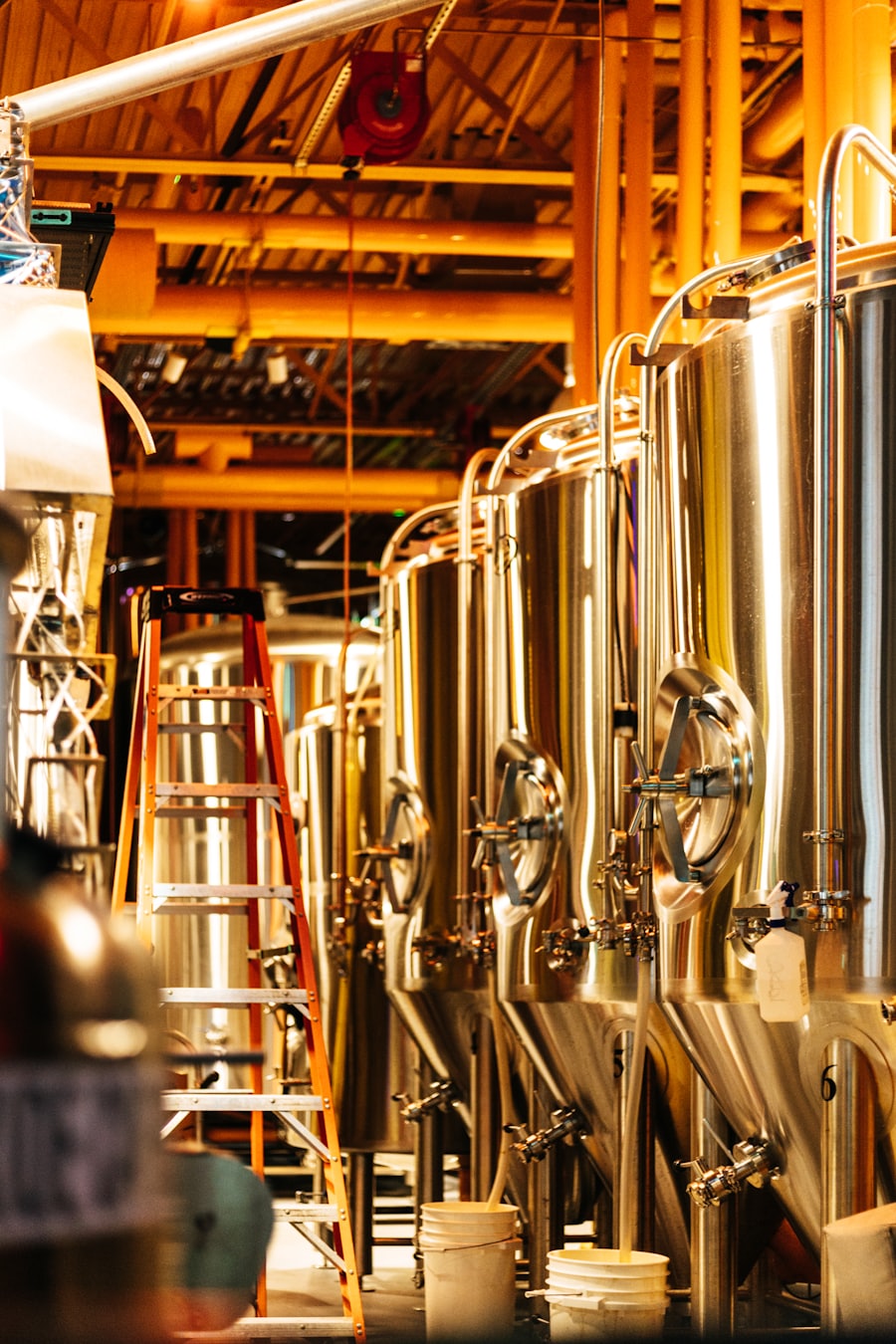 Stainless brewery vessels and process pipework